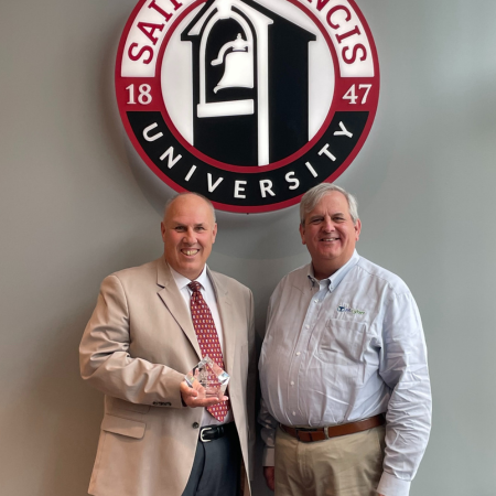 Dr. Pete Skoner receives the PA Cyber Polytechnic Academy, Partner of the Year Award for Higher Education