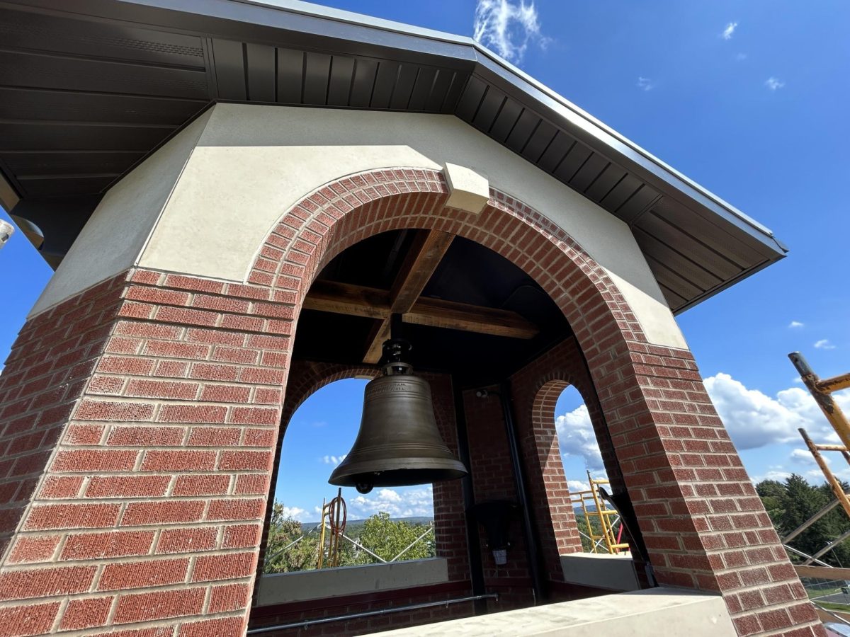 chapel bell tower under construction 