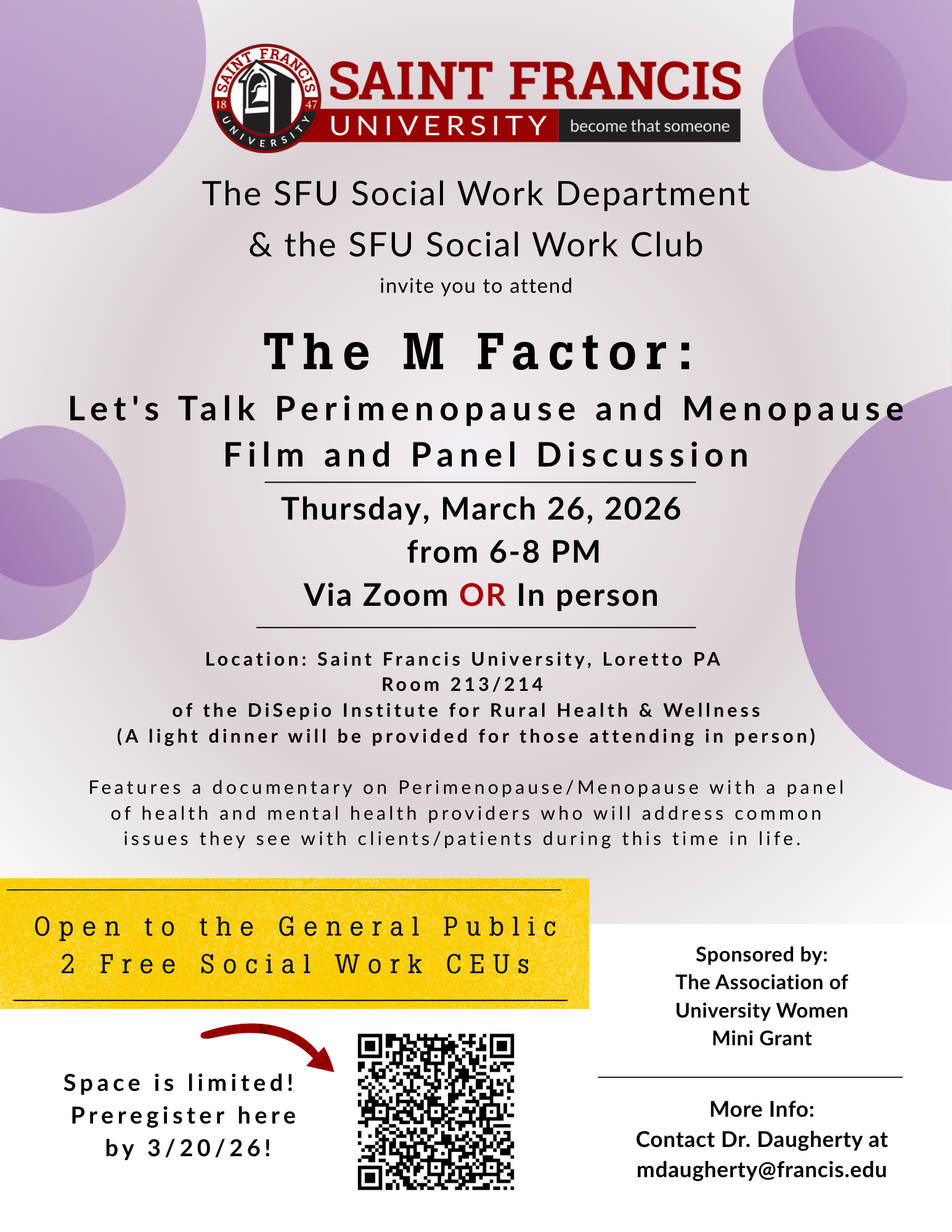 The M Factor: Let's Talk Perimenopause and Menopause Film and Panel Discussion