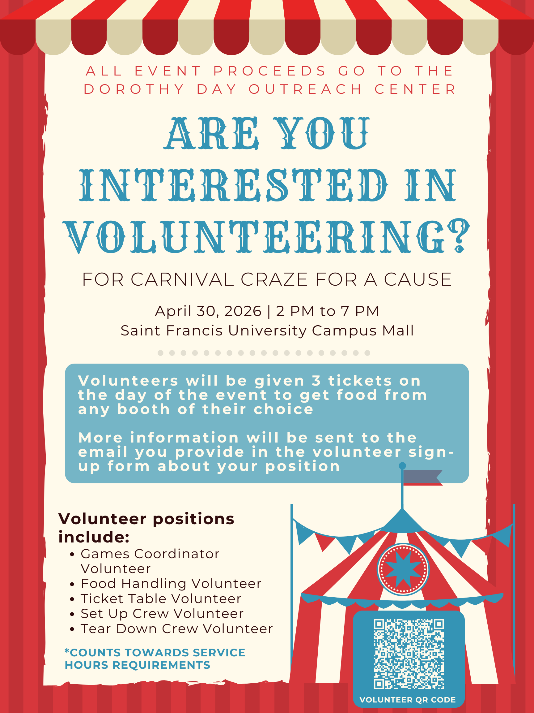 Volunteer with Carnival Craze for a Cause and help the Dorothy Day Outreach Center!