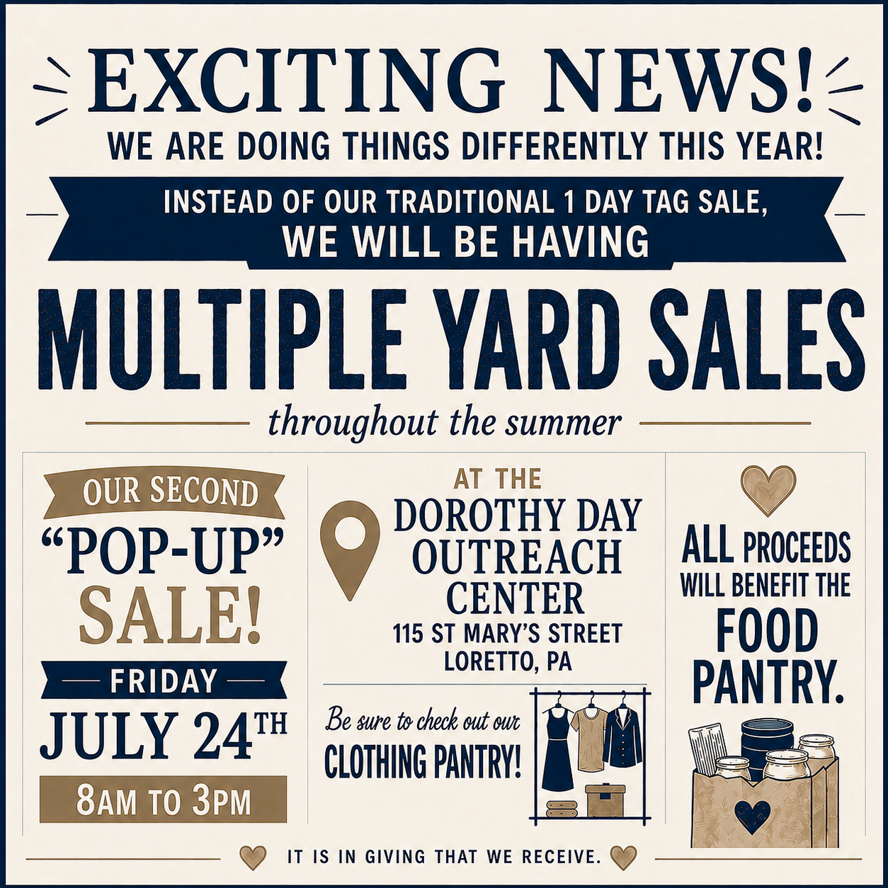 Yard Sale - Friday, July 24th, 8 - 3