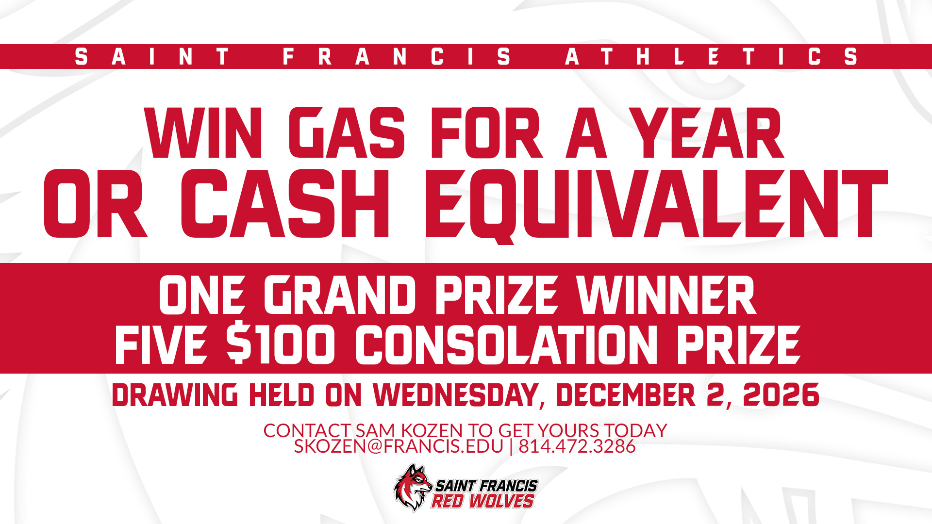 Win Gas for a Year with the Saint Francis Athletics Gas Raffle!