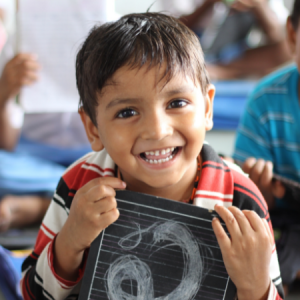 young boy in school
