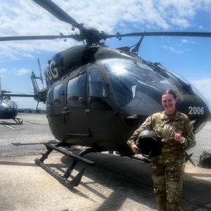 Lt. Erika Ellison by Helicopter