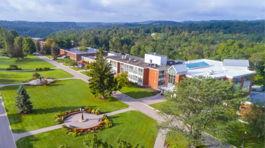 saint francis university campus from aerial view