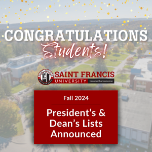 Fall 2024 President's & Dean's Lists Image Announcement