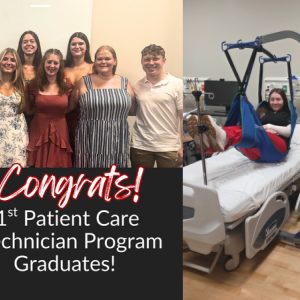 PCT progran graduates at celebration and in lab