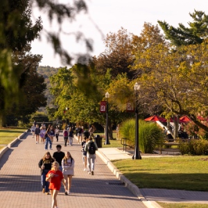 Students Walking on Mall 