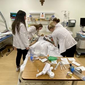 Students working in the SFU Simulation Labs