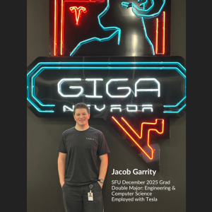 Jacob Garrity, SFU December 2025 Grad Double Major: Engineering & Computer Science  Employed with Tesla