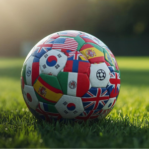 Soccer Ball with Flags from different countries