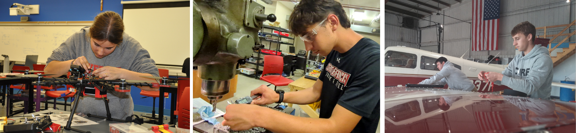 Mechanical Engineering Banner Students Working