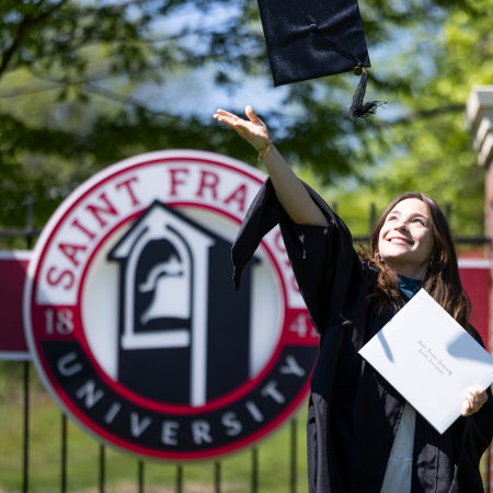 Celebratory Commencement Cap Toss