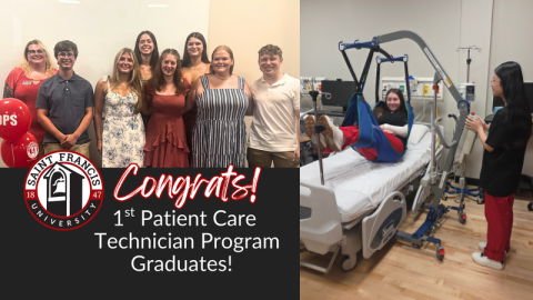 PCT progran graduates at celebration and in lab