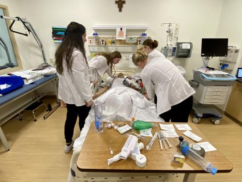 Students working in the SFU Simulation Labs