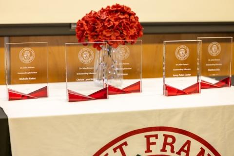 2026 Outstanding Educator Aawards on table