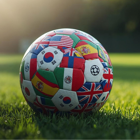 Soccer Ball with Flags from different countries