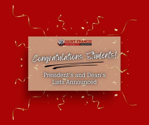 Text: Congratulations Students President's and Dean's Lists Announced graphic