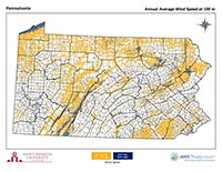 Pennsylvania Wind Map 100 m thumbnail