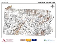 Pennsylvania Wind Map 30 m thumbnail