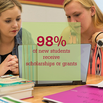 98% of new students receive scholarships or grants