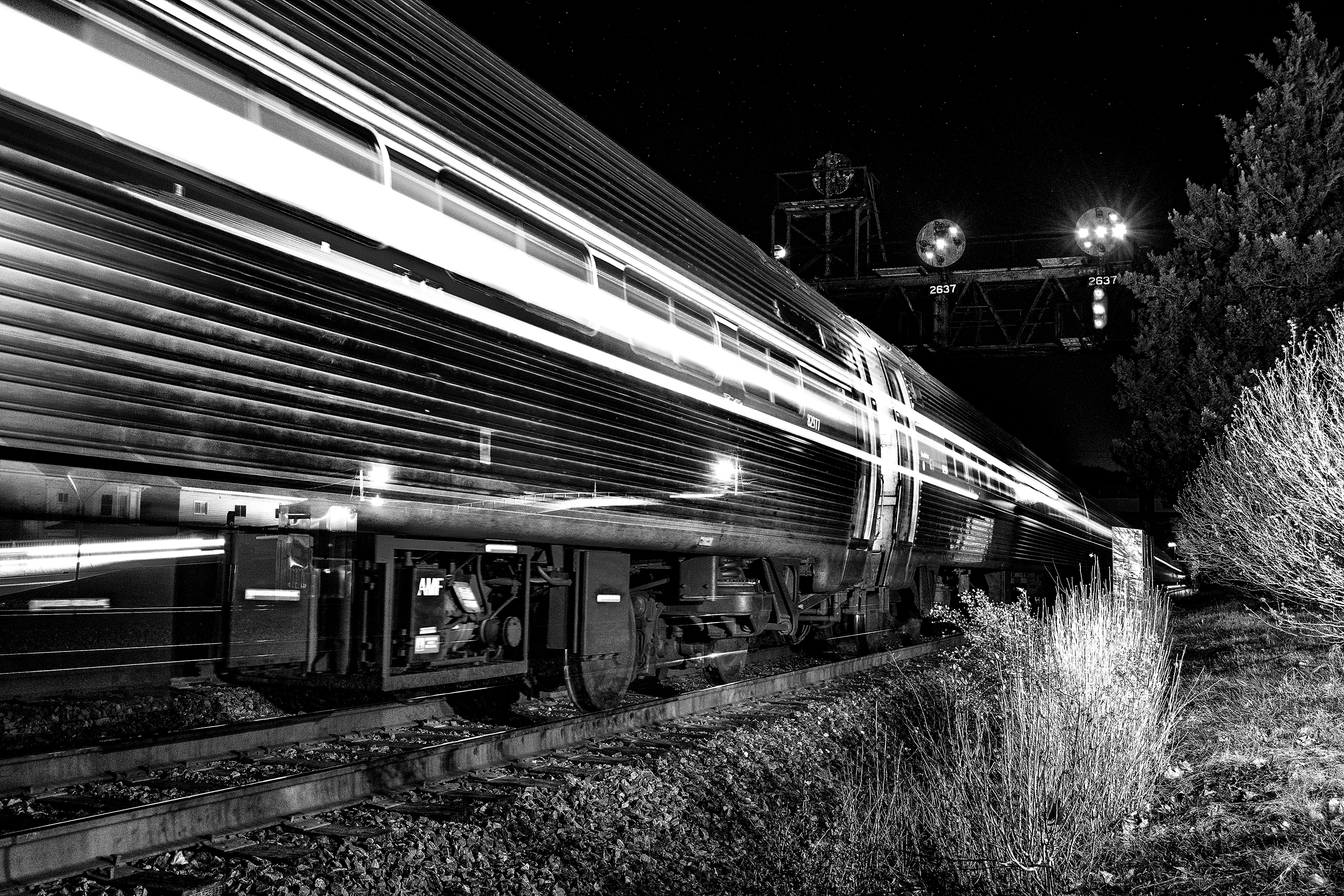 Black and White Train Cars