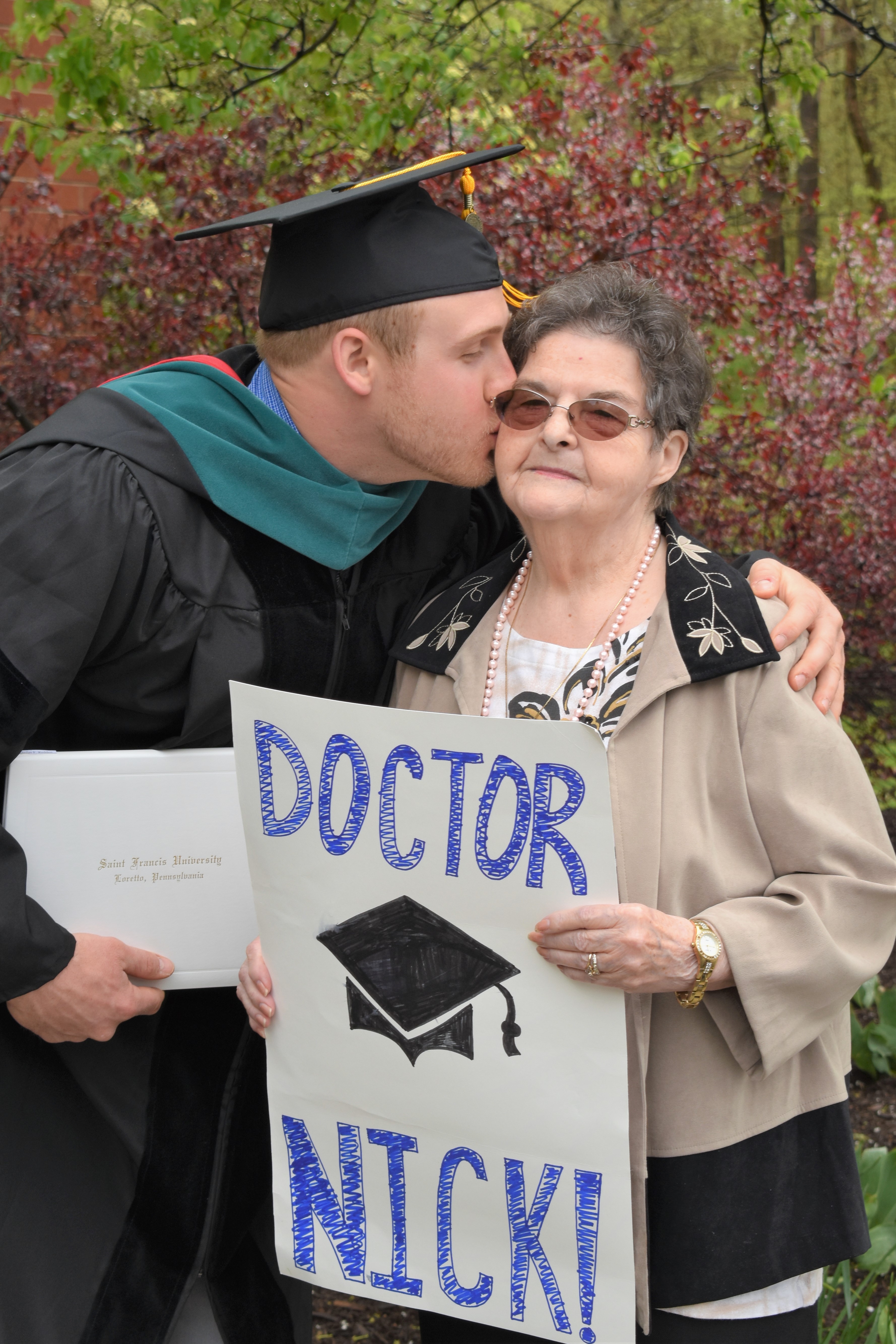 Photo: Nick and his grandmother, Icie Redden (1939-2019) after the 2018 graduation ceremony.