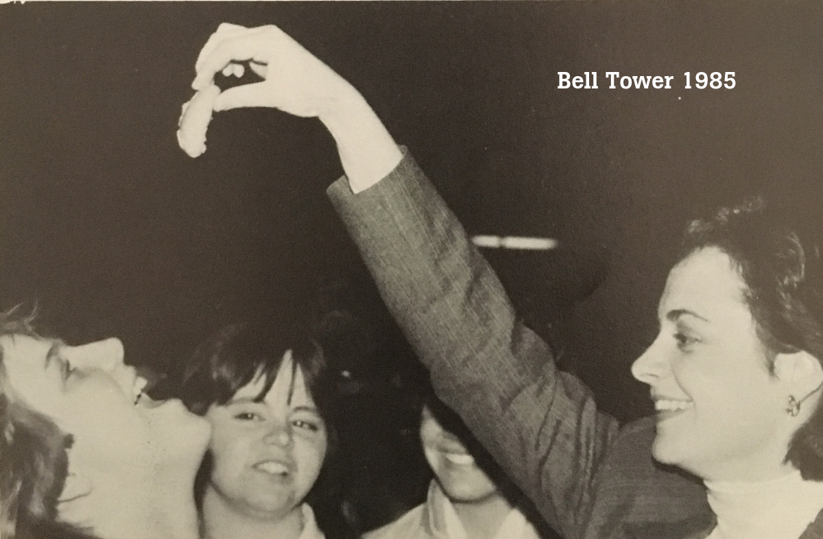 Feeding donut bell tower 1985