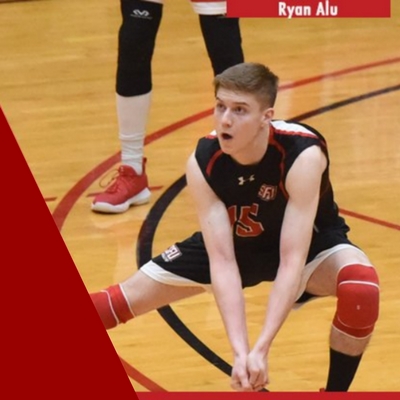 Ryan Alu playing volleyball